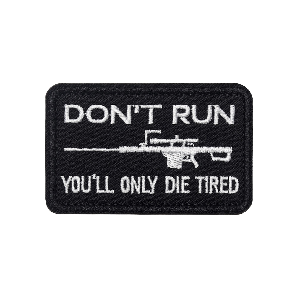 Patch Morale Tactical Military Hook Loop - JANGAN BERJALAN Meme Menyenangkan Kutipan Moral