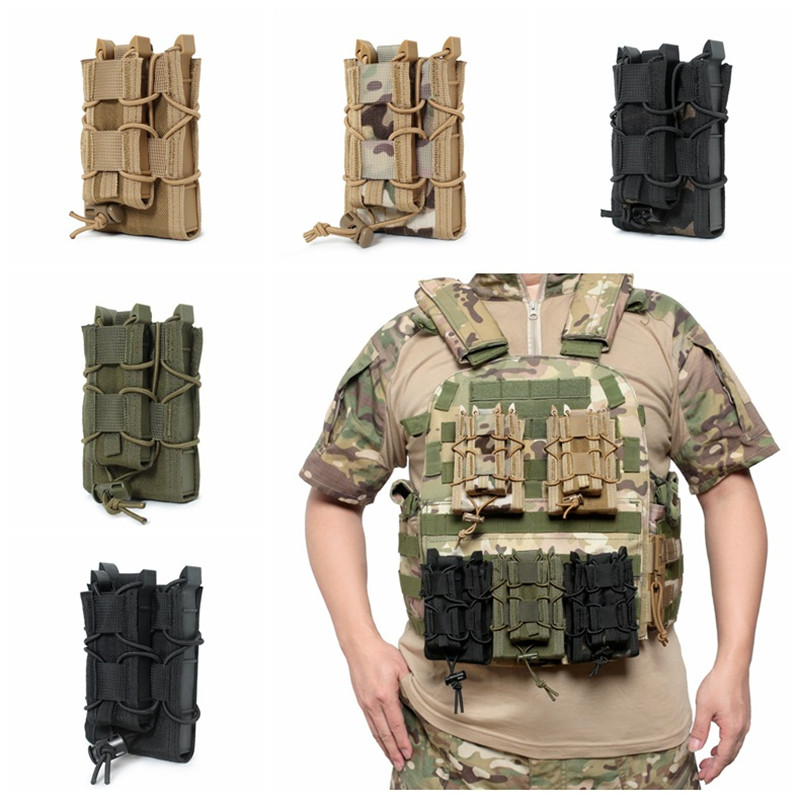 Molle Mag Pouch Double Magazine 5.56 9Mm - 5.56 9mm Kantong Majalah Molle AK