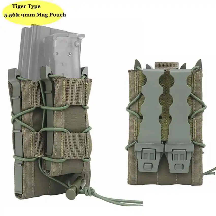 Molle Mag Pouch Double Magazine 5.56 9Mm - Tas Magasin Ganda Taktis Molle 9mm