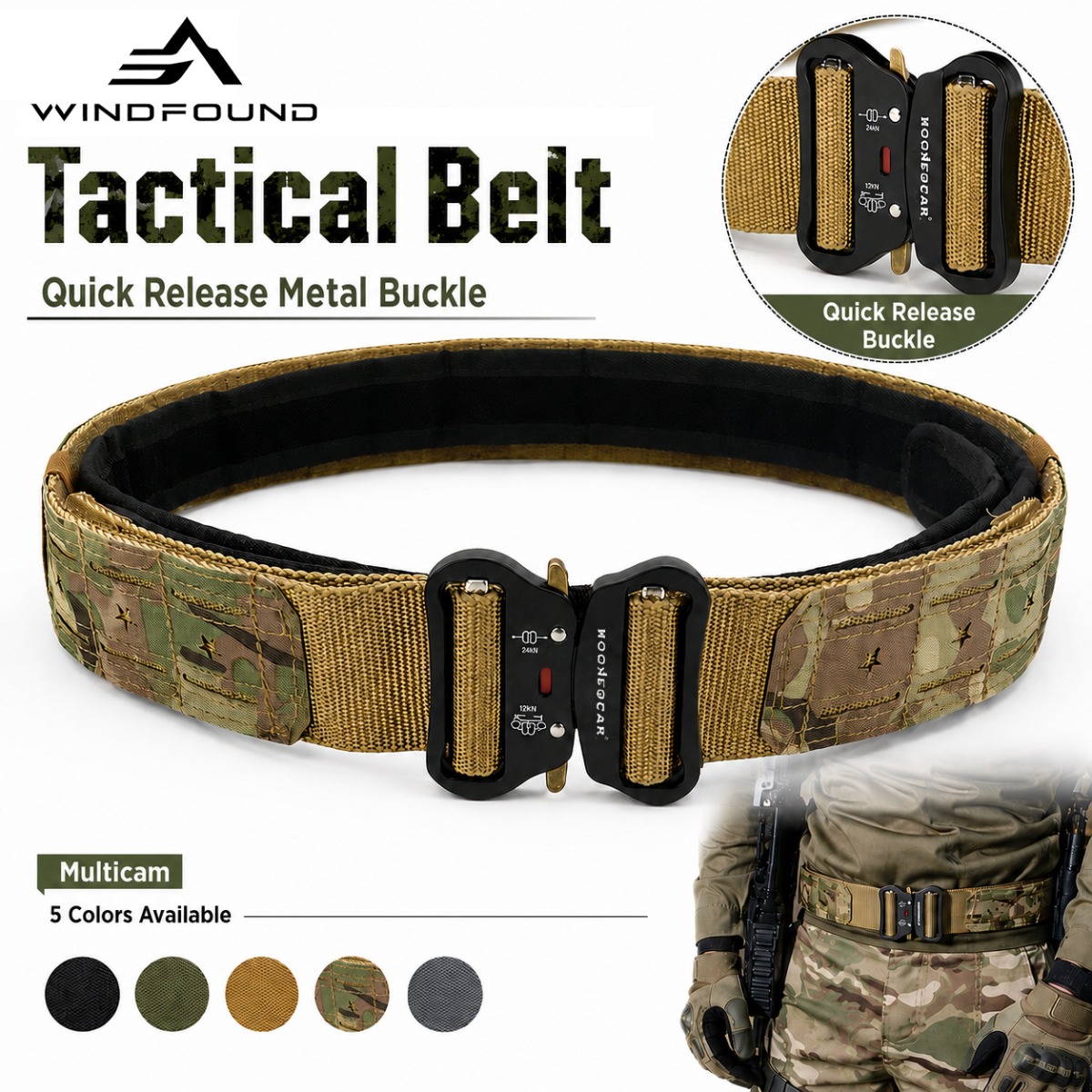 Tactical Combat Belt Quick Release Buckle - Sabuk Taktis Militer Gesper Logam Lepas