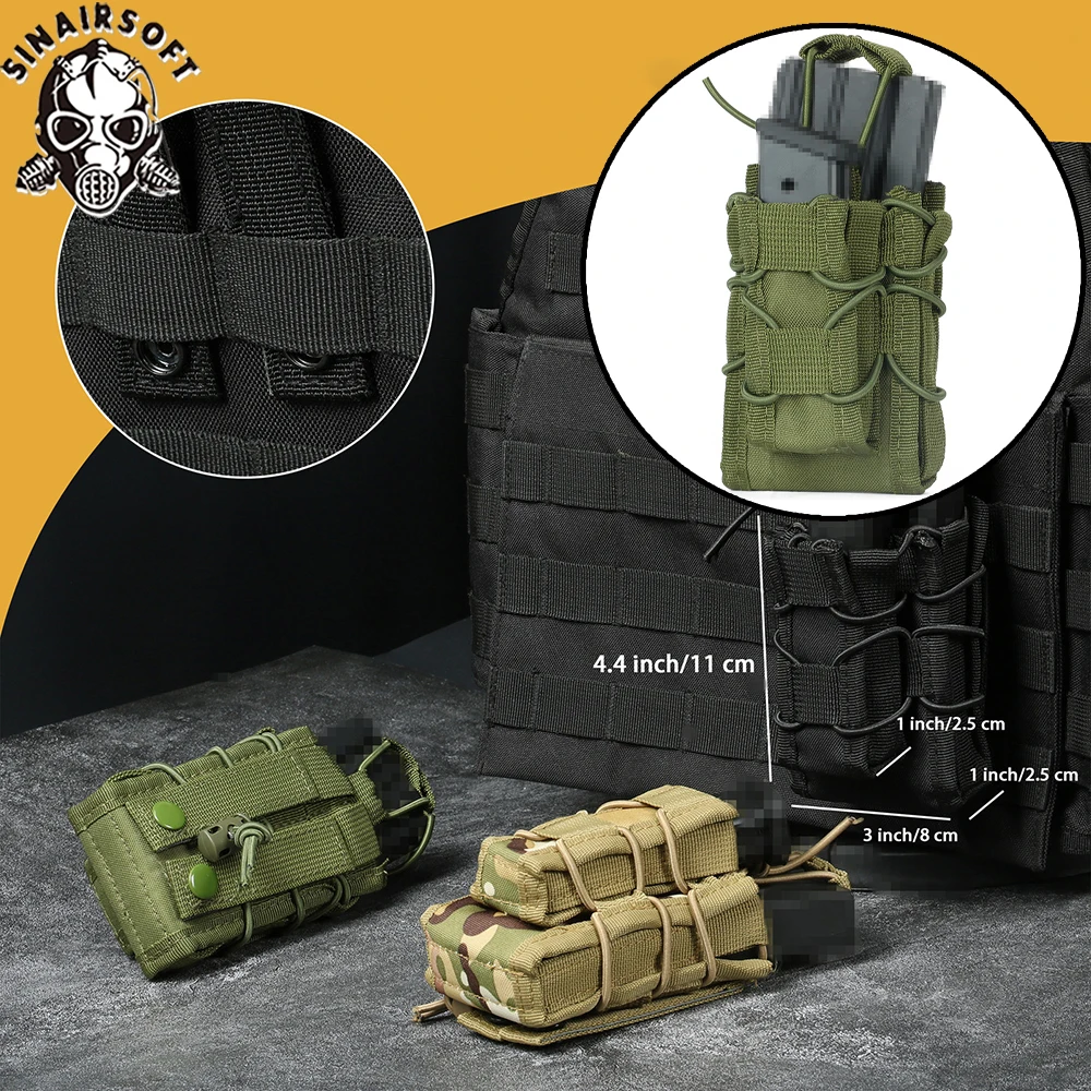 Molle Mag Pouch Double Magazine 5.56 9Mm - Kantong Magasin Taktis Molle 5.56 7.62