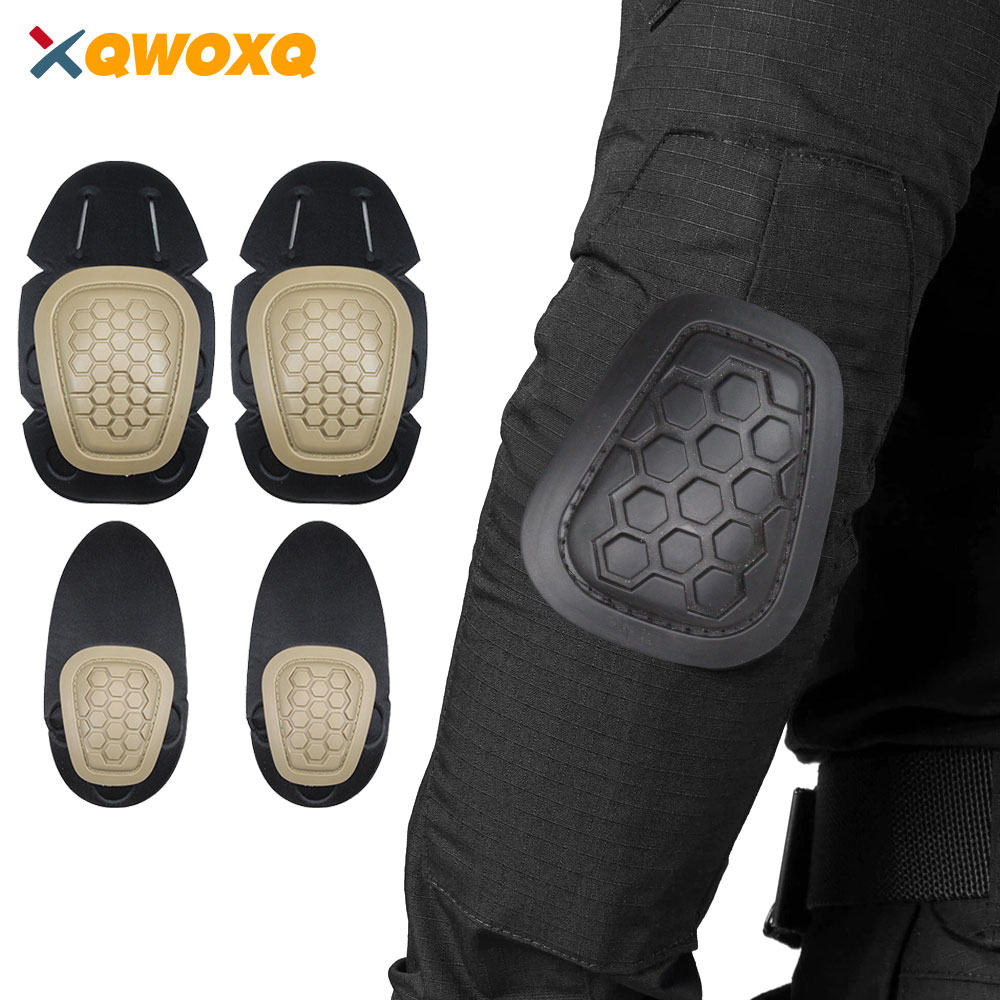 4 buah/set bantalan pelindung  - Combat Knee Pads Elbow Pads Set Military ulasan dan harga