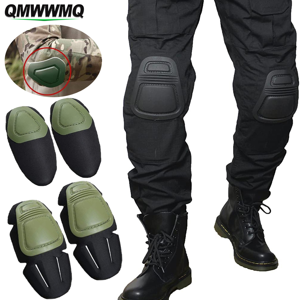 4 buah/Set bantalan pelindung  - Combat Knee Pads Elbow Pads Set Military ulasan dan harga