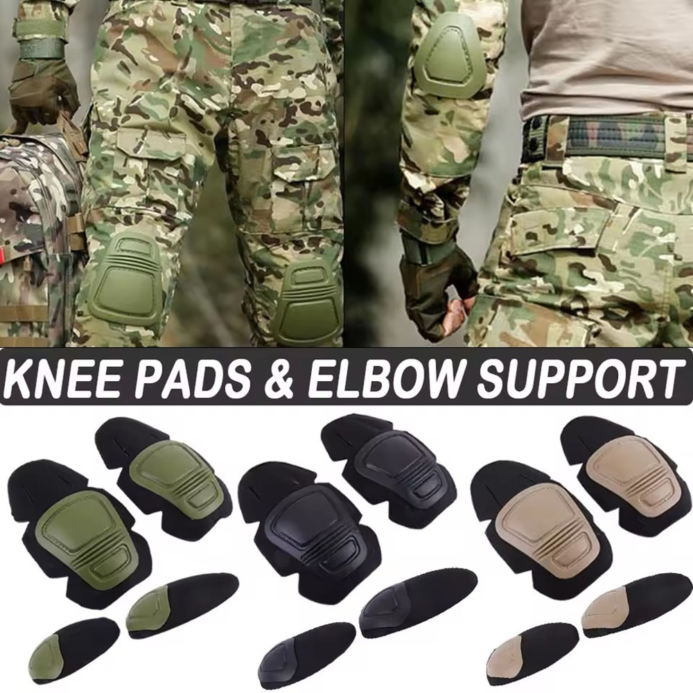 Pelindung Lutut Pelindung Siku - Combat Knee Pads Elbow Pads Set Military ulasan dan harga