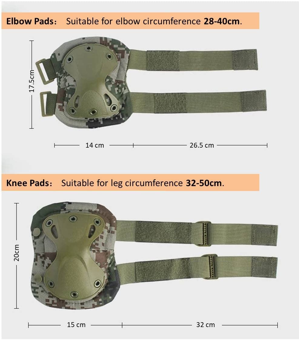 4pcs Set Pelindung Lutut Siku  - Combat Knee Pads Elbow Pads Set Military ulasan dan harga